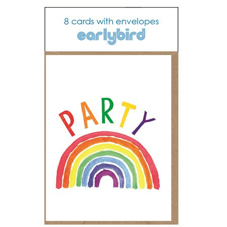 Pack Of Rainbow Party Invitations