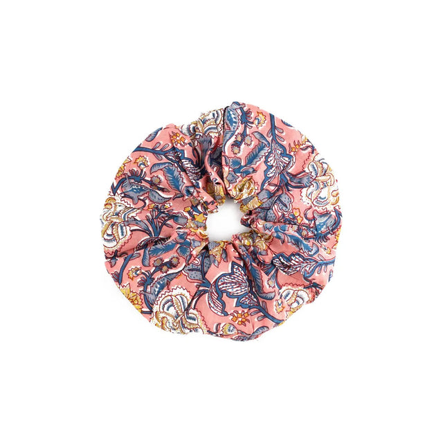 Pink & Blue Floral Scrunchie