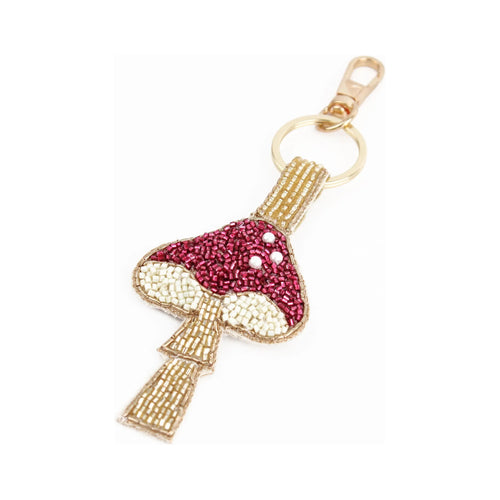 Pink Mushroom Keyring