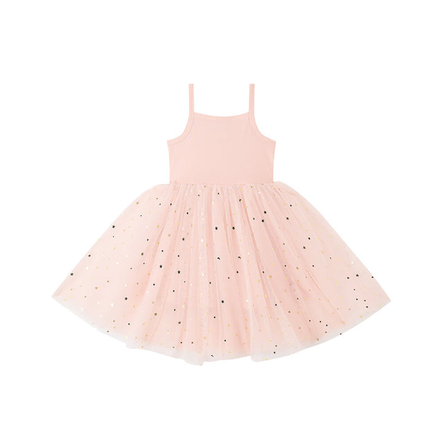 Pale Pink Gold Moon & Stars Ballet Dress