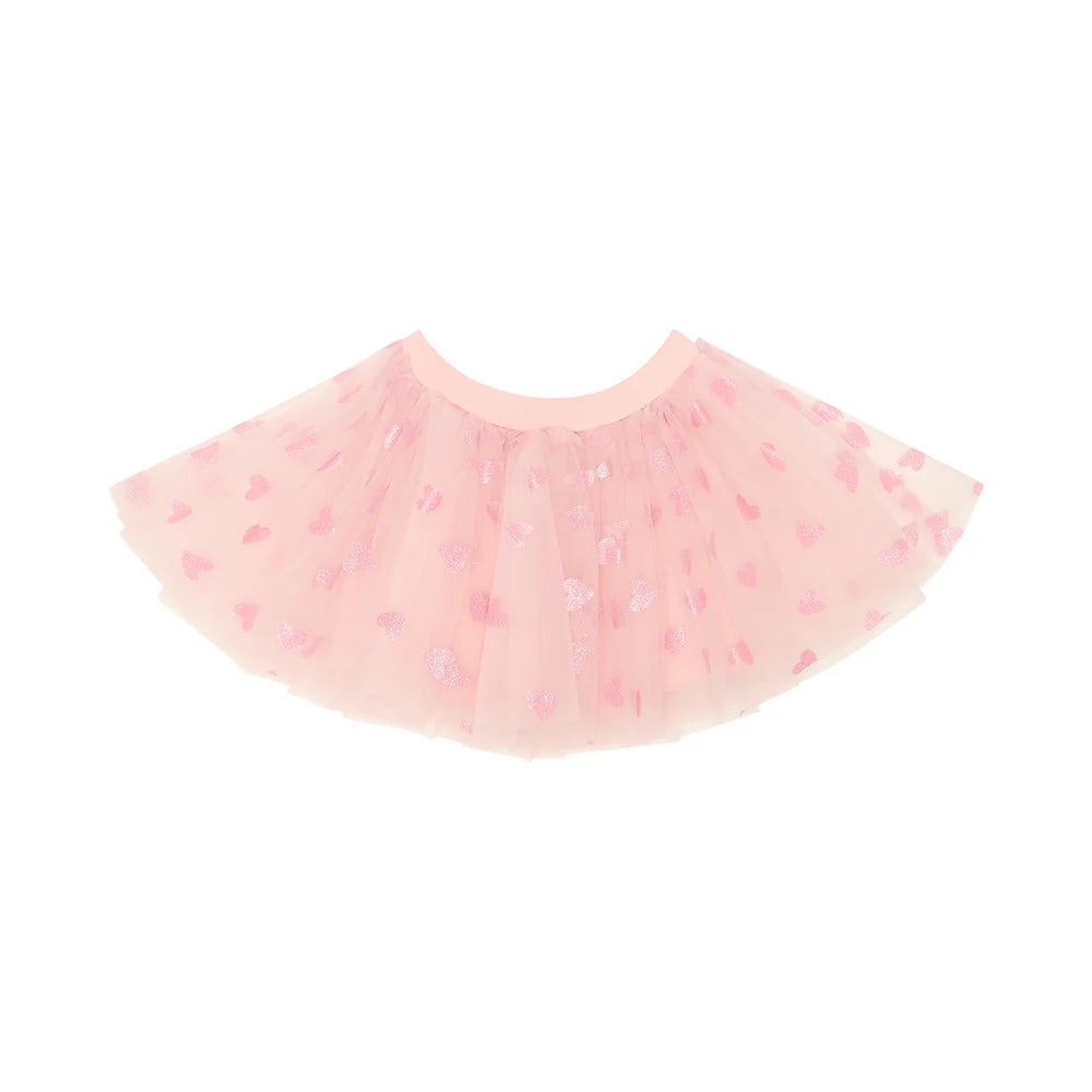 Pale Pink Tutu With Pink Glitter Hearts