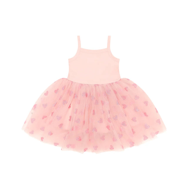 Pale Pink Glitter Hearts Ballet Dress