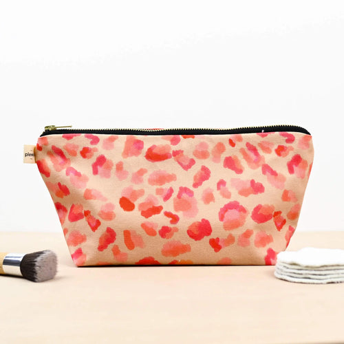 Neon Leopard Print Cosmetic Bag
