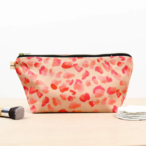 Neon Leopard Print Cosmetic Bag