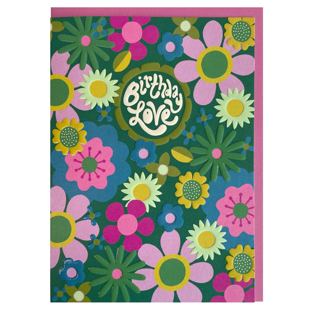 Birthday Love Retro Card