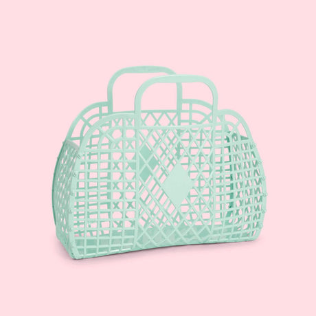 Mint Small Retro Basket Jelly Bag