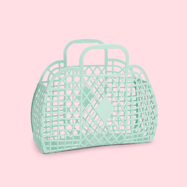 Mint Small Retro Basket Jelly Bag