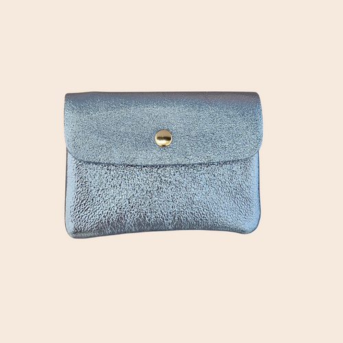 Sky Metallic Leather Purse
