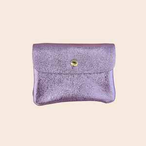 Lilac Metallic Leather Purse