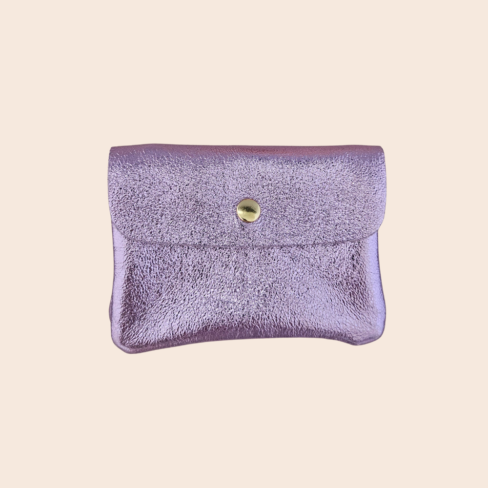 Lilac Metallic Leather Purse