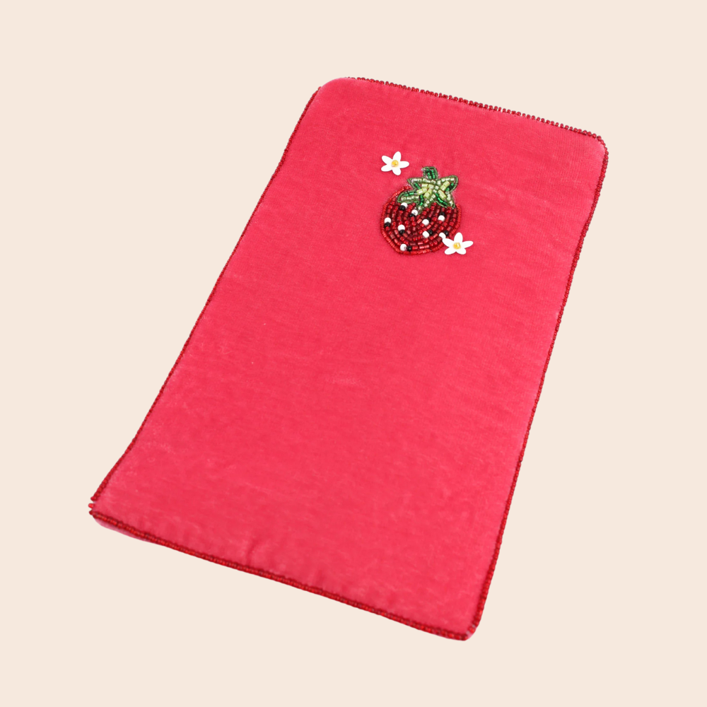 Pink Strawberry Sunglasses Case