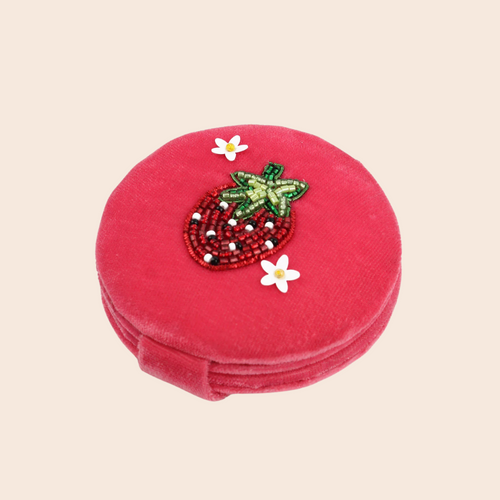 Velvet Strawberry Compact Mirror