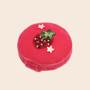 Velvet Strawberry Compact Mirror