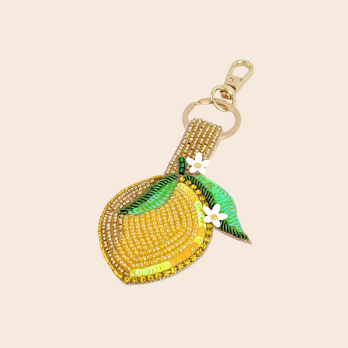 Beaded Lemon Keyring