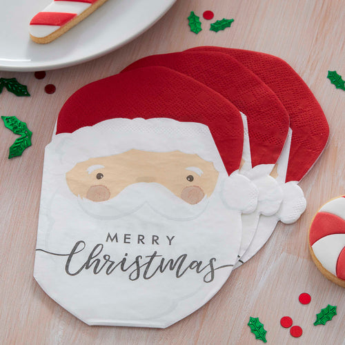 Santa Shaped Christmas Napkins