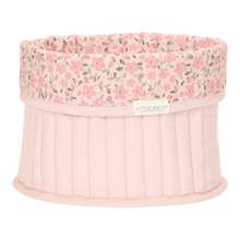 Load image into Gallery viewer, Small Reversible Quilted Storage Basket: Pink Fairy Garden