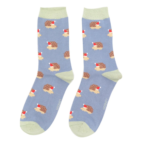 Festive Hedgehogs Bamboo Socks