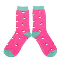 Load image into Gallery viewer, Hot Pink Little Robins Bamboo Socks