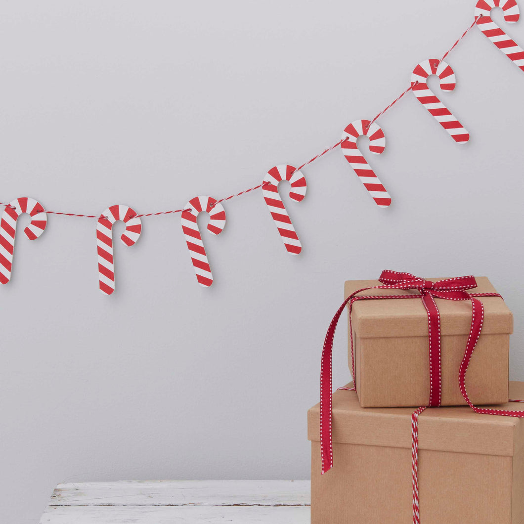 Candy Cane Wooden Garland