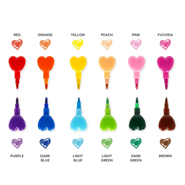 Stackable Heart Crayons