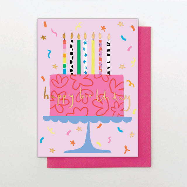 Flower Birthday Cake Card
