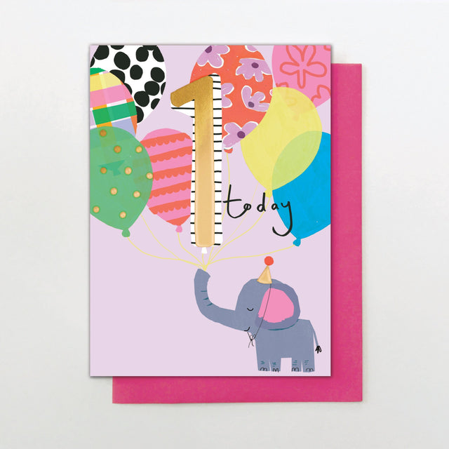 Age 1 Elephant Card