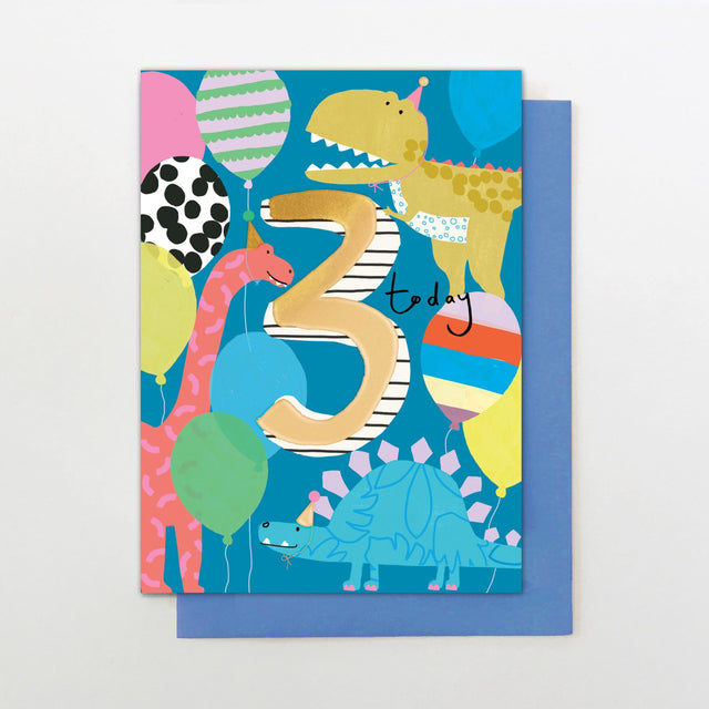 Age 3 Dinosaur Card