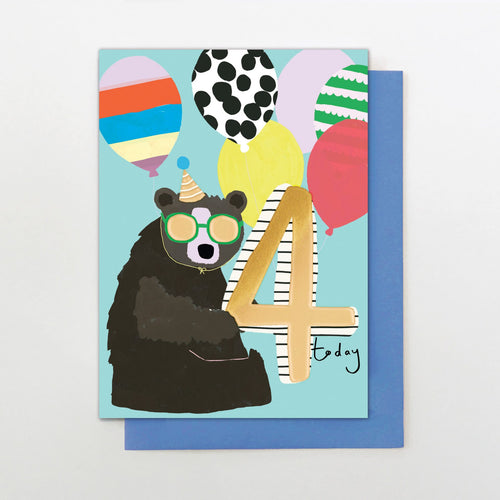 Age 4 Bear Card