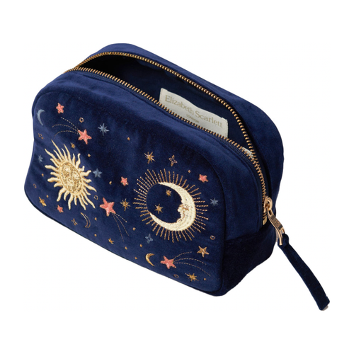 Navy Celestial Velvet Cosmetic Bag