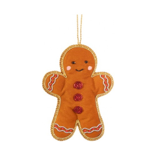 Gingerbread Man Embroidered Decoration