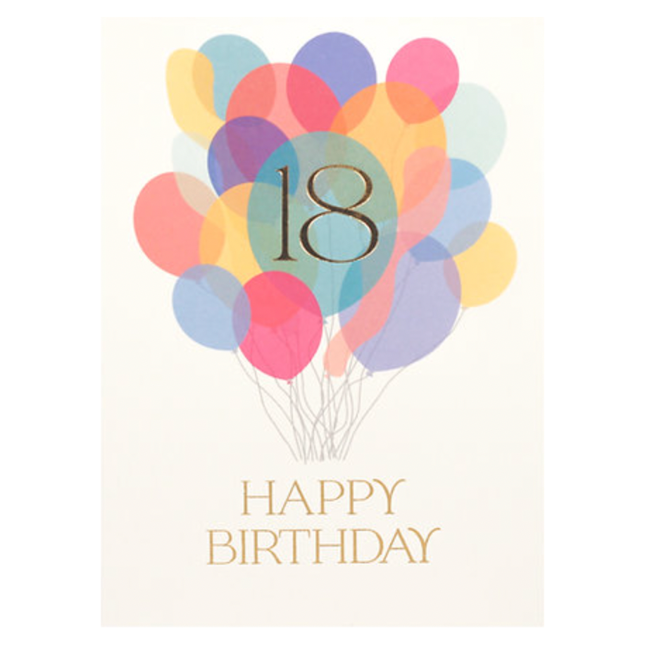 Age 18 Balloon Bunch Card