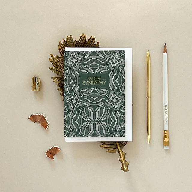 Sympathy Sage Green Swishes Card