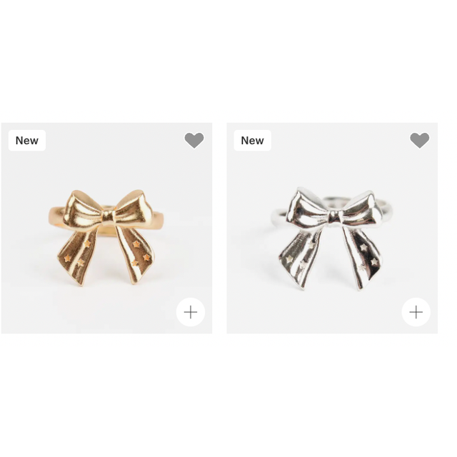 Silver & Gold Bow Rings