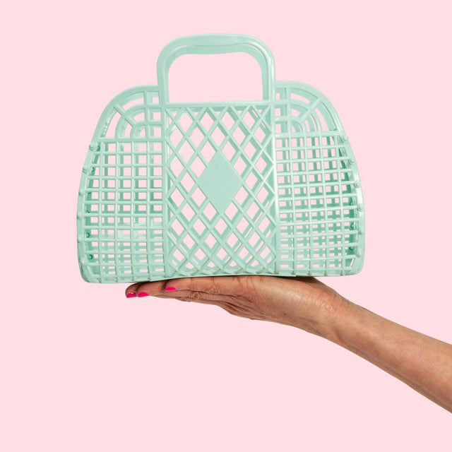 Mint Small Retro Basket Jelly Bag