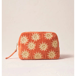 Sun Goddess Rust Velvet Makeup Bag