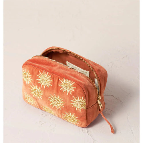 Rust Sun Goddess Velvet Cosmetic Bag