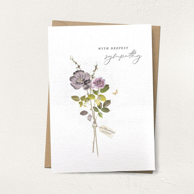 Deepest Sympathy Purple Flower Card