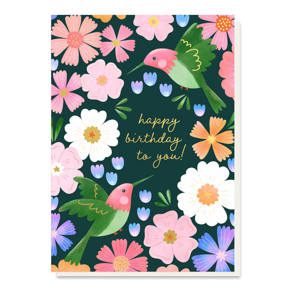 Hummingbird Blossom Card