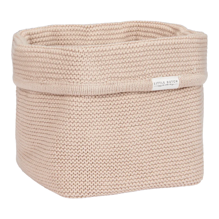 Small Knit Storage Basket: Beige