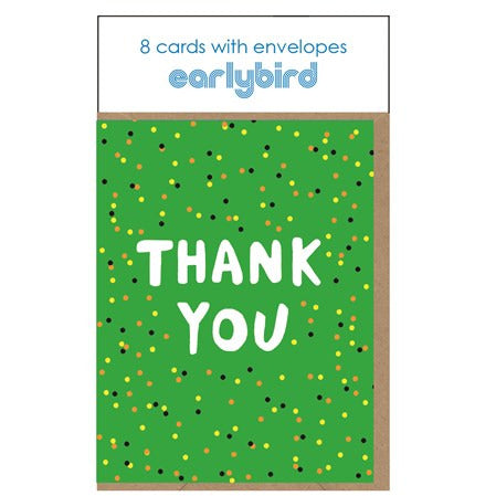 Pack Of Thank You Neon Green Cards