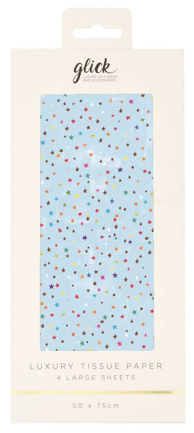 Blue Stars Tissue Paper