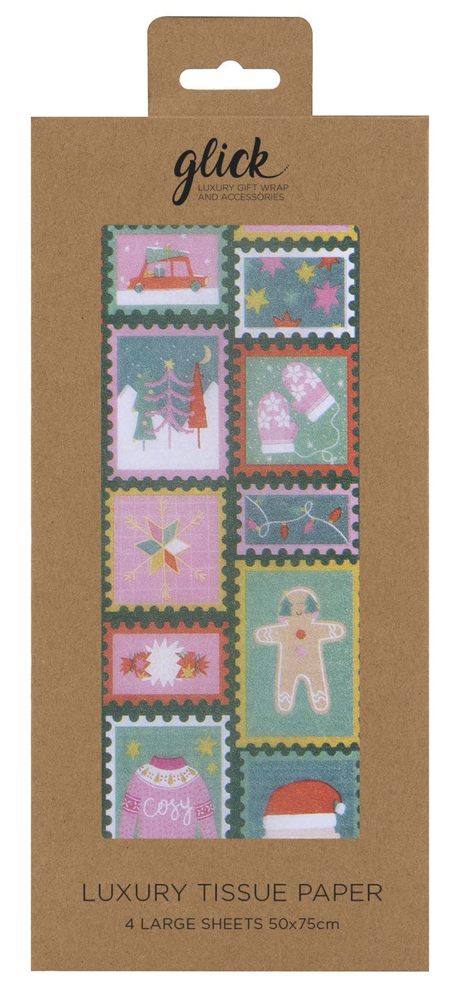 North Pole Stamps Tissue Paper