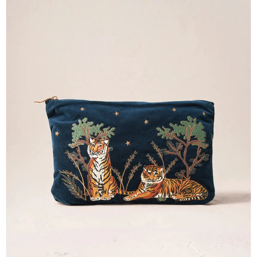 Tiger Ink Blue Velvet Everyday Pouch