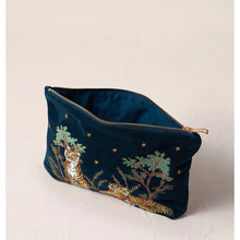 Load image into Gallery viewer, Tiger Ink Blue Velvet Everyday Pouch