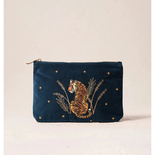 Tiger Ink Blue Velvet Mini Pouch