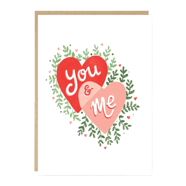 You And Me Hearts Card