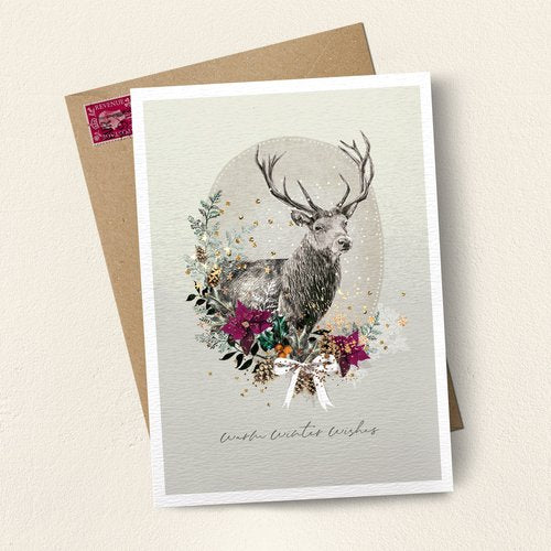 Reindeer Winter Wishes Christmas Card