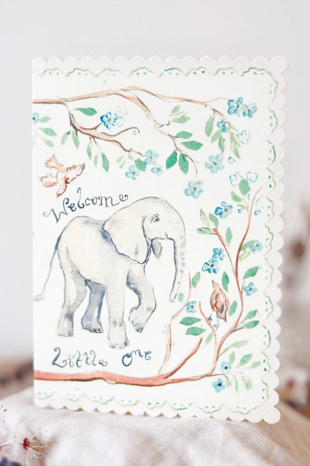 Welcome Little One Scallop Card