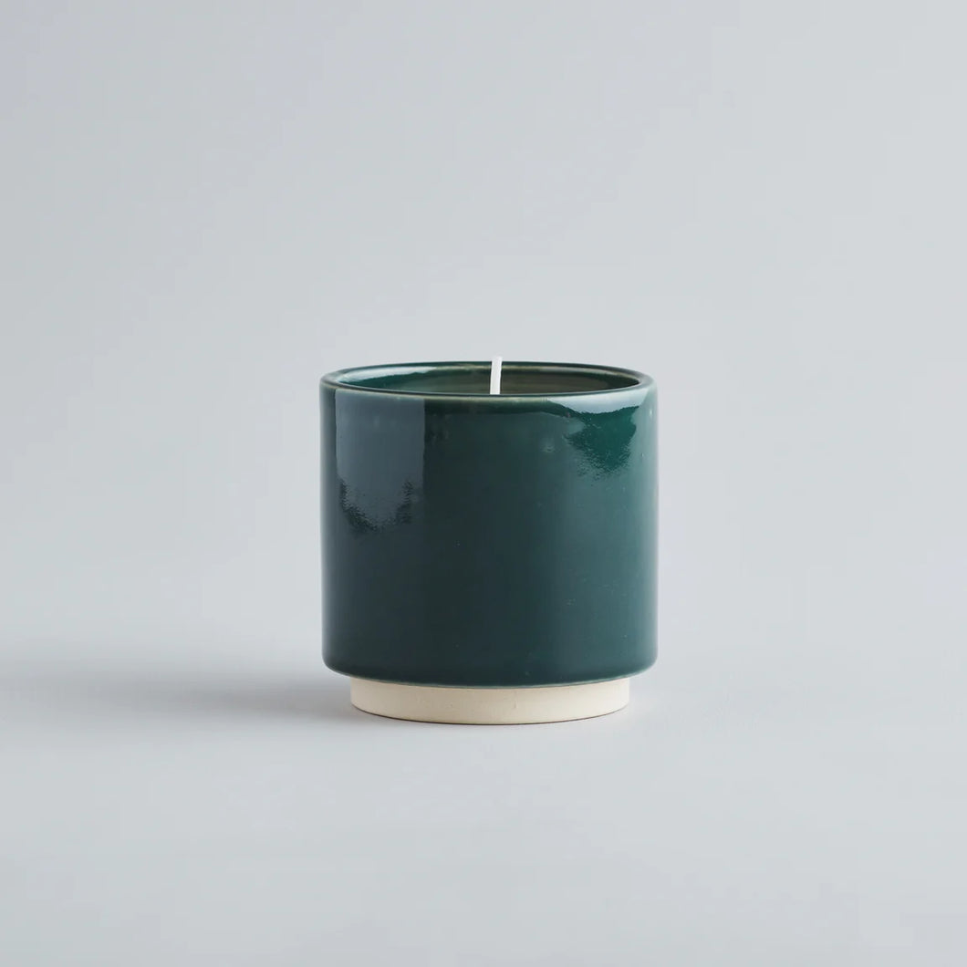 Winter Thyme Forest Green Pot Candle