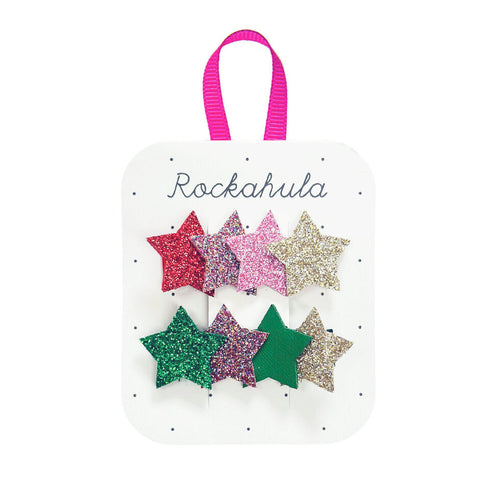 Jolly Glitter Star Hair Clips